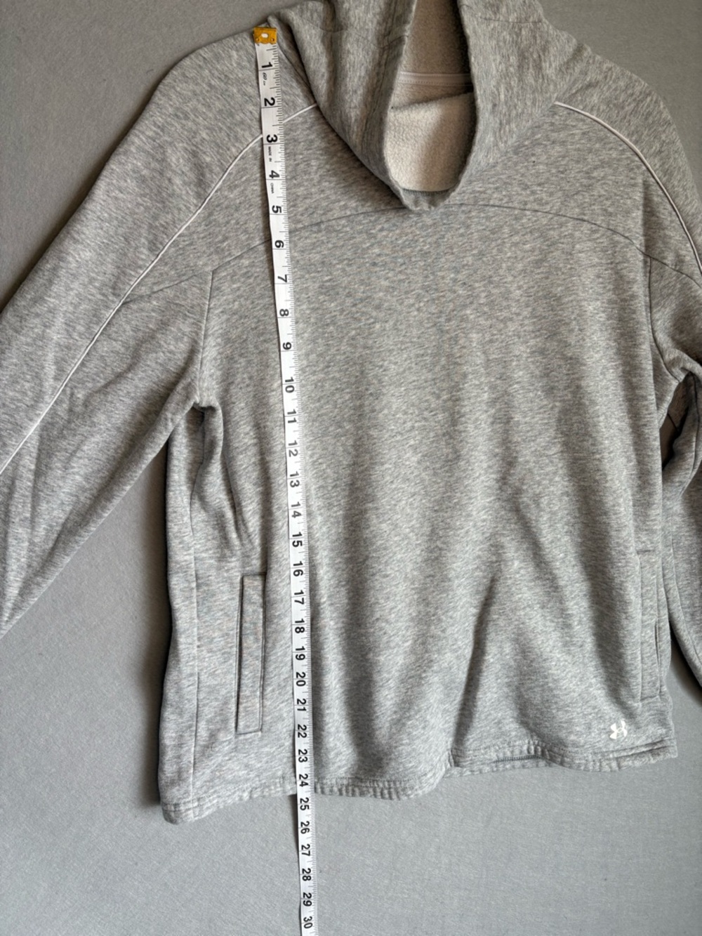 Under Armour Rival Fleece Light Funnel Neck Gray Pullover sz S Athleisure - Picture 7 of 9